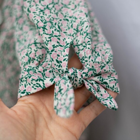 Show Me Your MuMu Natasha Mini Dress Womens Small Green Pink Ruffle Floral Boho - Picture 4 of 9